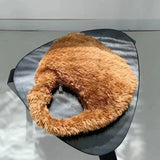 Women's Plush Bags Versatile Protable High Solid Wallet Female Handbag