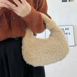 Women's Plush Bags Versatile Protable High Solid Wallet Female Handbag