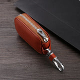 Leather Men Key Holder Wallet Solid Keys Organizer Bag Car Housekeeper