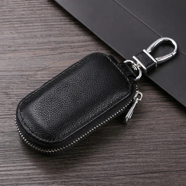 Leather Men Key Holder Wallet Solid Keys Organizer Bag Car Housekeeper