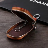 Leather Men Key Holder Wallet Solid Keys Organizer Bag Car Housekeeper