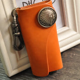 Vintage Leather Men Key Holder Wallet Keychain Organizer