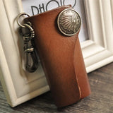 Vintage Leather Men Key Holder Wallet Keychain Organizer