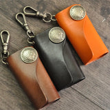 Vintage Leather Men Key Holder Wallet Keychain Organizer
