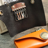 Vintage Leather Men Key Holder Wallet Keychain Organizer
