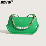 Beaded Chain PU Leather Women's Handbags Crossbody Bags