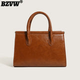 Large Capacity PU Leather Handbags For Women Solid Travel Shoulder Tote Bags