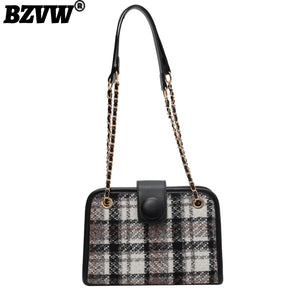 Vintage Gradient Weave Handbag Chain Shoulder Bag GF4690