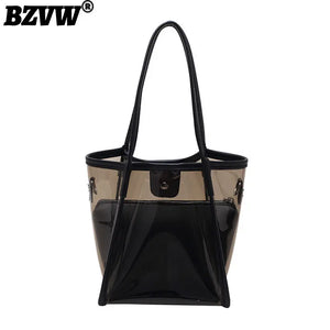 PVC Transparent Large Capacity Tote Bag Women's Handbags