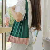 Pleated Large Capacity Women's Handbag