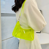 Women's Transparent PVC Shoulder Bag Casual Purses Underarm Bag