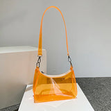 Women's Transparent PVC Shoulder Bag Casual Purses Underarm Bag