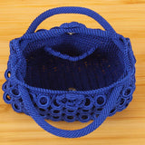 Solid Hand Woven Handbags For Women Hollow Out Female Travel Shoulder Underarm B