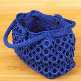 Solid Hand Woven Handbags For Women Hollow Out Female Travel Shoulder Underarm B