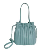 Versatile Pleated PU Leather Handbag Travel Crossbody Tote