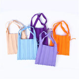 Solid Pleated Knitting Handbags For Women Shopping Shoulder Underarm Bags