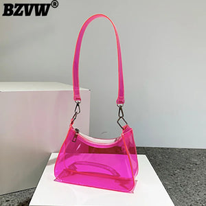 Casual Female Transparent PVC Shoulder Bag for Summer