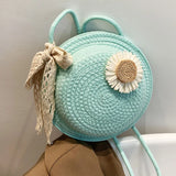Vintage Straw Shoulder Bag for Women Summer Female Bags