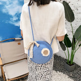 Vintage Straw Shoulder Bag for Women Summer Female Bags