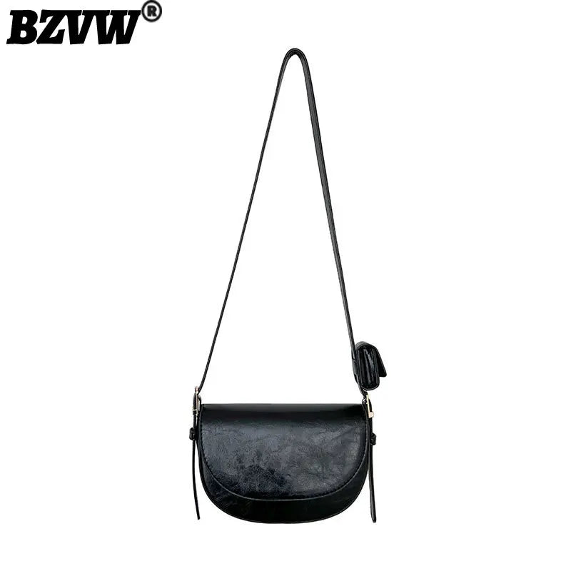 Vintage High Solid PU Leather Women's Crossbody Bag