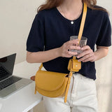 Vintage High Solid PU Leather Women's Crossbody Bag
