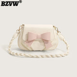 BZVW2022 Net Red Bow Pleated Shoulder Messenger Bag