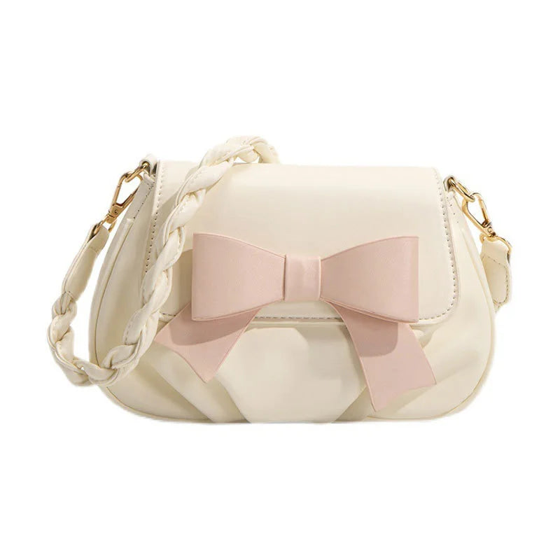 BZVW2022 Net Red Bow Pleated Shoulder Messenger Bag