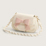 BZVW2022 Net Red Bow Pleated Shoulder Messenger Bag
