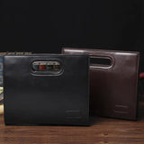 Men Vintage Briefcase PU Leather Handbag Business Office Bag