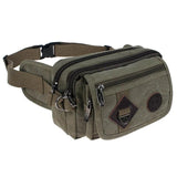 Casual Canvas Messenger Bags Waist Packs Portable Vintage Men Waist Bags