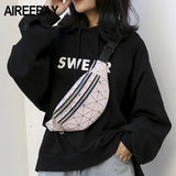 Silver Geometric Fanny Pack Women Waist Bag