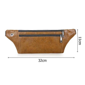Retro PU Leather Phone Pouch Crossbody Fanny Pack For Men