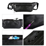 Men PU Leather Belt Bum Waist Pouch Fanny Pack Crossbody Shoulder Sport Zip Bag