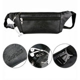 Men PU Leather Belt Bum Waist Pouch Fanny Pack Crossbody Shoulder Sport Zip Bag