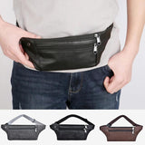 Vintage PU Leather Waist Bag Men Hip Bum Pack Travel Male Pouch