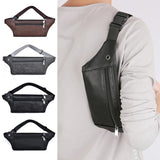 Vintage PU Leather Waist Bag Men Hip Bum Pack Travel Male Pouch