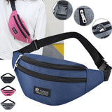 Pink Waist Bag Three Zipper Pocket Unisex Belly Bags Purse