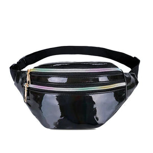 Holographic Fanny Pack Hologram Waist Bag Laser PU Beach Traverl Banana