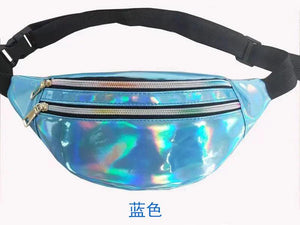Holographic Fanny Pack Hologram Waist Bag Laser PU Beach Traverl Banana