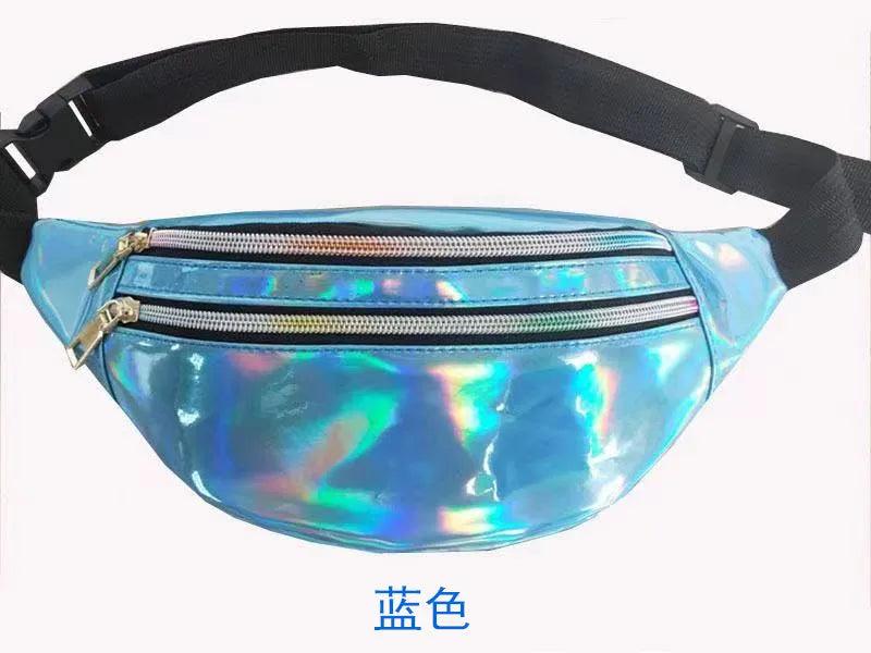 Holographic Fanny Pack Hologram Waist Bag Laser PU Beach Traverl Banana