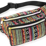 Women Ethnic Fanny Pack Retro Vintage Bum Bags Travel Hiking Waist Belt Purse