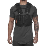 Men Hip Hop Tactical Vest Chest Rig Phone Bag Streetwear Kanye Waistcoat