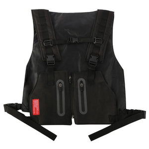 Men Hip Hop Tactical Vest Chest Rig Phone Bag Streetwear Kanye Waistcoat