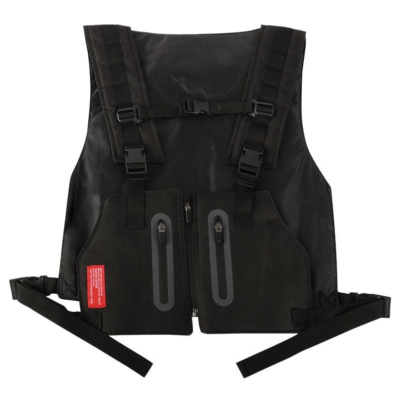 Men Hip Hop Tactical Vest Chest Rig Phone Bag Streetwear Kanye Waistcoat