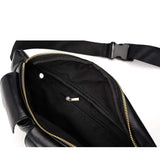 Leather Chest Bag Plaid Belt Fanny Pack