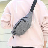 Men Women Waist Bag Casual Fanny Pack Purse Large Phone Belt Bag Pouch Canvas