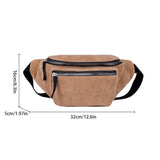 Corduroy Waist Bag Zipper Chest Bag Sport Travel Belt Bags