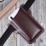 Crazy Horse Leather Cell Phone Pocket Belt Bag