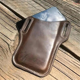 Crazy Horse Leather Cell Phone Pocket Belt Bag