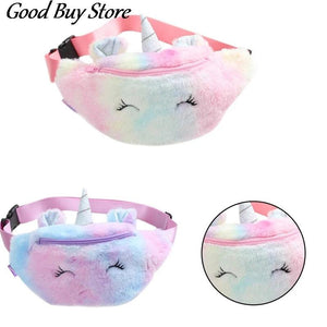 Girls Shoulder Belt Bags Kids Mini Waist Packs Unicorn Chest Phone Pouc